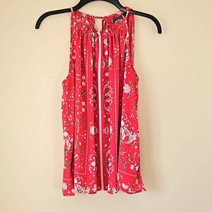 NY&CO red floral blouse